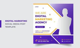 Digital Marketing Social Media Post Design with Abstract Elements vector