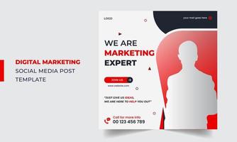 Elegant Digital Marketing Social Media Post Design vector