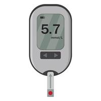 Glucose meter, A device for measuring blood sugar, color vector isolated illustration