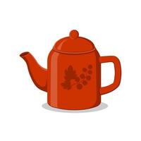 Color isolated Vector illustration of tea party tableware