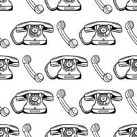 seamless pattern telephone and handset vector