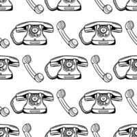 seamless pattern telephone and handset vector