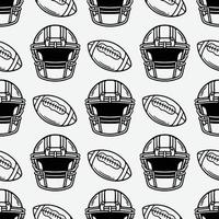 seamless pattern rugby ball and football helmet vector