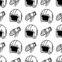 seamless pattern helmet and gloves vector