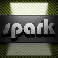 spark word of iron on carbon photo