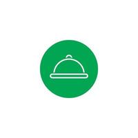 vector de icono de logotipo de bandeja de comida en estilo de línea