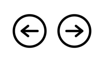 Turn Right and Left Arrow Icon Vector in Circle Line