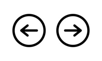 Turn Right and Left Arrow Icon Vector in Circle Line