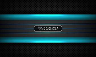 3D black blue technology abstract background overlap layer on dark space with light line effect decoration. Graphic design future style concept for flyer, banner, brochure, card, or landing page vector