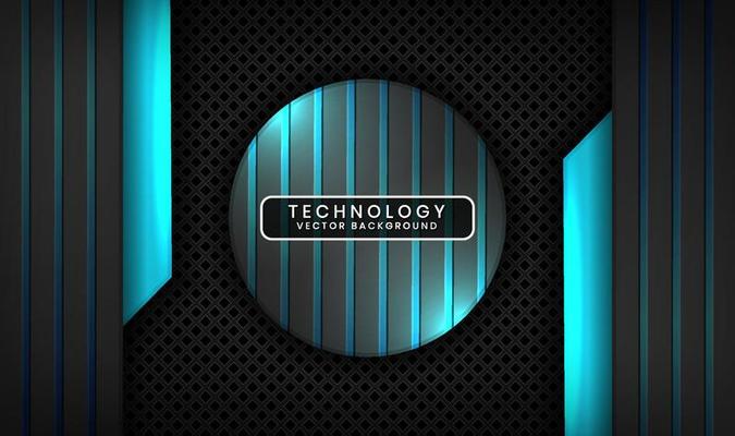 3D black blue technology abstract background overlap layer on dark space with light line effect decoration. Graphic design future style concept for flyer, banner, brochure, card, or landing page