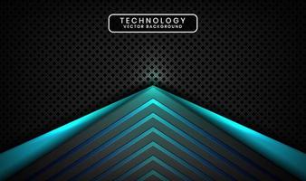 3D black blue technology abstract background overlap layer on dark space with light line effect decoration. Graphic design future style concept for flyer, banner, brochure, card, or landing page vector