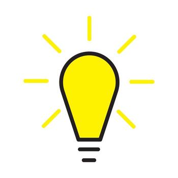idea lamp icon for website, presentation, symbol vector