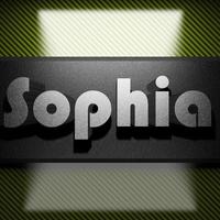 Sophia word of iron on carbon photo