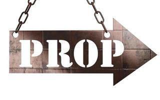 prop word on metal pointer photo