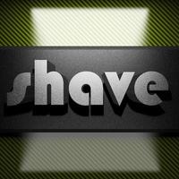 shave word of iron on carbon photo