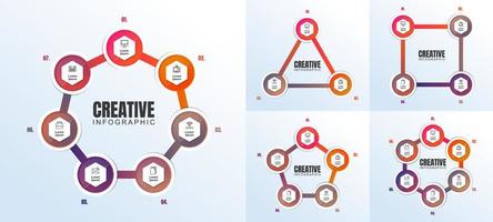 diagrama de flujo del proceso del diagrama circular vector