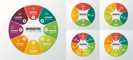 círculo diagrama gráfico gradiente infografía vector