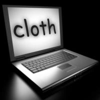 cloth word on laptop photo