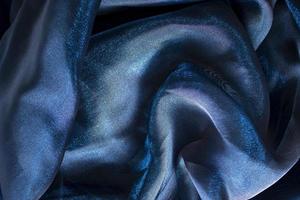 Blue Background Fabric. Abstract Background Luxurious Fabric, Wavy Pleats Grunge Silk Texture Satin Velvet Material.