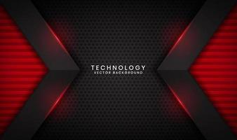 3D black technology abstract background overlap layer on dark ...