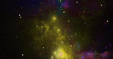 abstract light yellow space elegant blur fog universe with star and galaxy milk stardust dynamic on dark space. photo