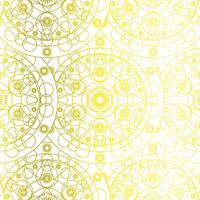 abstract yellow mandala luxury ornamental art painting ancient geometric pattern on white. photo