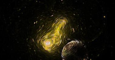 abstract light yellow space elegant blur fog universe with star and galaxy milk stardust dynamic on dark space. photo