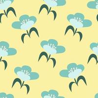 Modern spring seamless pattern with flower silhouettes, botanical shapes. Vector illustration drawn hands. Design for fashion, textiles, fabrics, covers, webs, wallpapers, banners, posters, packaging