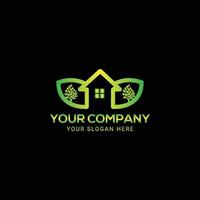 colorful Green House logo design vector