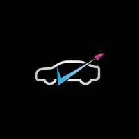 Creative car check with plane logo design symbol vector