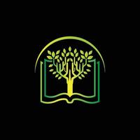 Tree Book tech company logo design vector