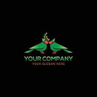 Creative green cardinal logo design vector