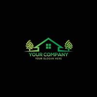 colorful Green House logo design vector