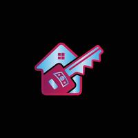 diseño de vector de logotipo de casa clave colorido