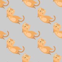 Seamless adorable cat pattern vector