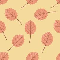 Seamless leaf in autum cartoon illustration pattern vector