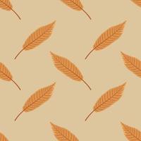 Seamless leaf cartoon pattern vector