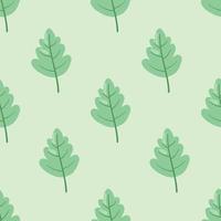 Seamless green leaf cartoon pattern vector