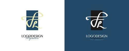 Initial F and H Logo Design with Elegant and Minimalist Handwriting Style. FH Signature Logo or Symbol for Wedding, Fashion, Jewelry, Boutique, and Business Identity vector