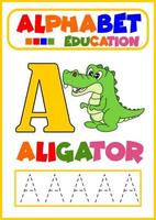 coloring the letter A for the child to learn vector