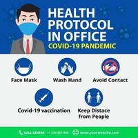 Design of Covid-19 Preventing Health Protocol at Office vector