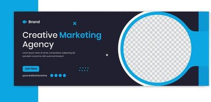 plantilla de diseño de banner corporativo azul, vector de perfil de empresa de publicidad