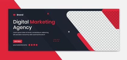 plantilla de diseño de banner corporativo rojo, vector de diseño de póster de perfil de empresa