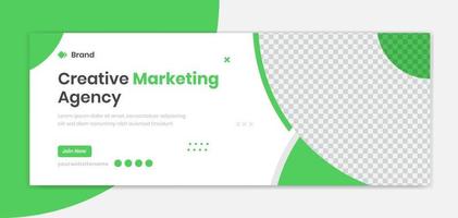 Green Corporate banner design template, modern company profile layout vector