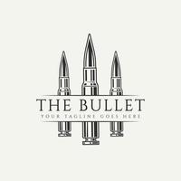 gun bullet ammunition vintage logo icon design vector