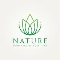 nature flower minimalist line art logo icon design vector