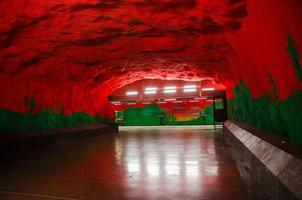 suecia, estocolmo, 30 de mayo de 2018 estación de metro tunnelbana subterráneo en suecia
