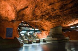 Sweden, Stockholm, May 30, 2018 underground metro tunnelbana station in Sweden photo