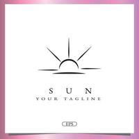 outline sun logo premium elegant template vector eps 10