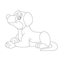 Cute Puppy Dog Outline Coloring Page for Kids Animal Coloring Page vector